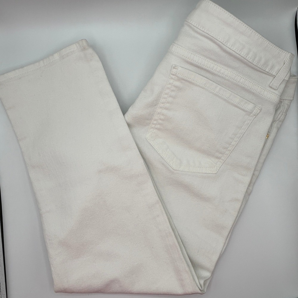 Michael Kors Women‎ White Denim Skinny Jeans Gold Hardware Stretch Size 10